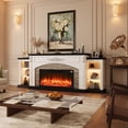 thumbnail image 1 of BOSHIRO 90" Electric Fireplace with Mantel and Cabinets, Fireplace TV Stand with 36" Insert Heater, LED Light Power Outlet for Living Room Bedroom, 1 of 7