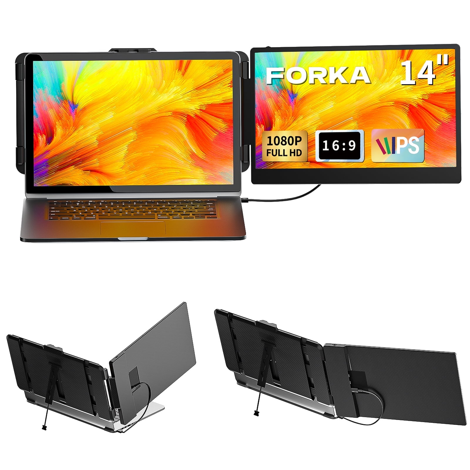 Forka laptop screen extender monitor 14 inch portable ips fhd 1080p