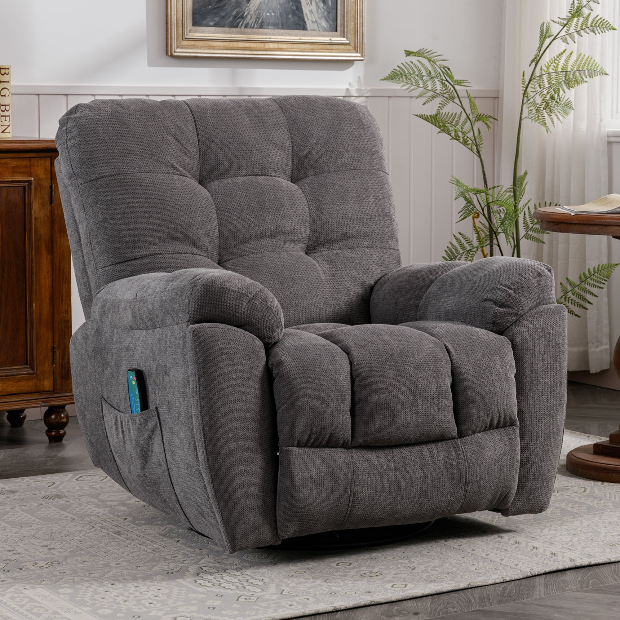 Living Room Big And Tall Swivel Rocker Recliner BOSMILLER Big And