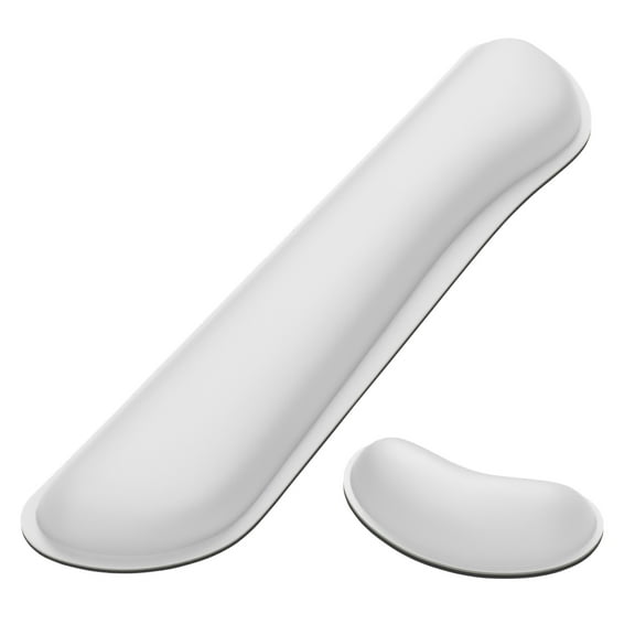 BOSOBO Keyboard Wrist Rest Set, Memory Foam Wrist Rest for Keyboard and Mouse, Computer Keyboard and Mouse Wrist Cushion Support Pad for Laptop, Gaming, Office, Easy Typing & Pain Relief, White