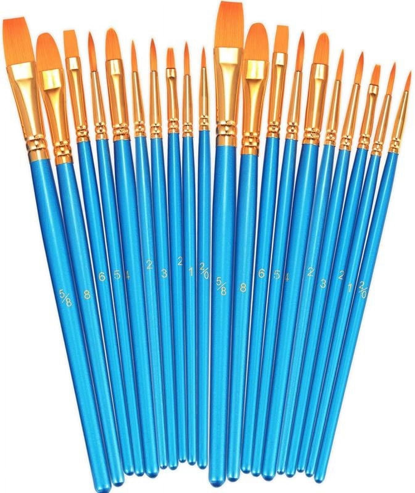 Paint Brush Set 7 Brushes for Acrylic Oil Watercolor Gouache Artist Long  Wooden 