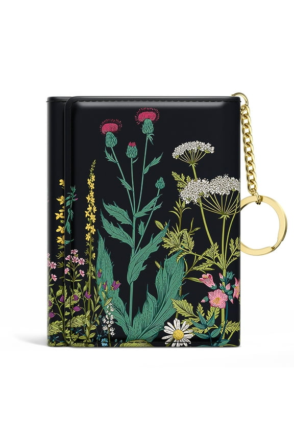 Women's Small Credit Card Wallet with RFID, 7 Card Slots, Dandelion