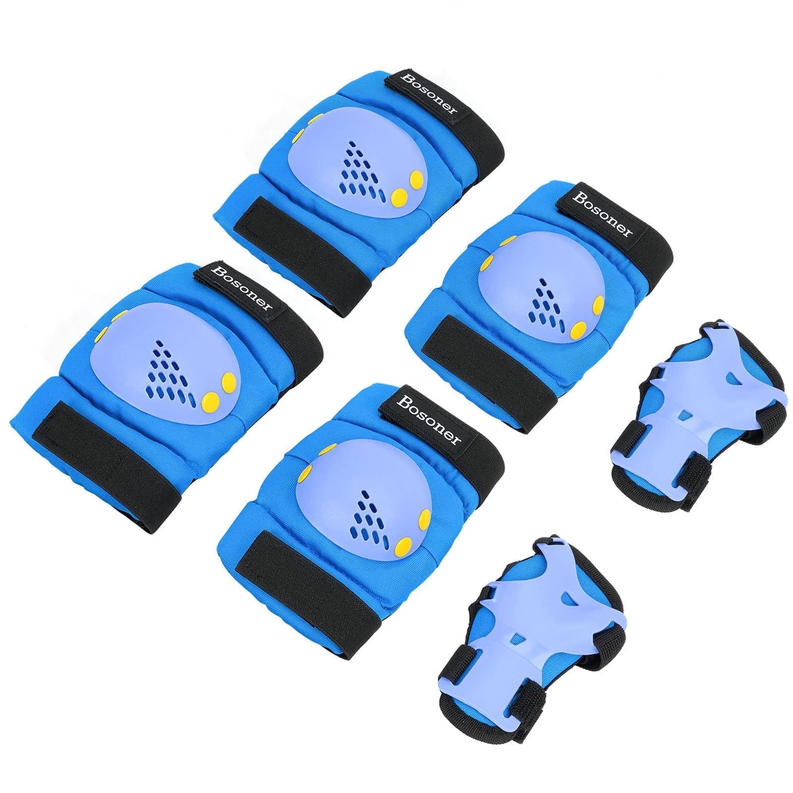 Guard Set BOSONER Kids Knee/Elbow/Wrist Guards Set (3-15Years) – Adjustable Multi ...