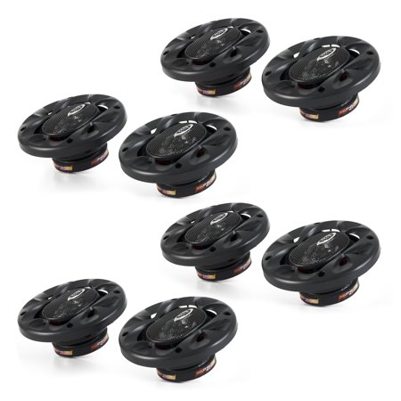 BOSS 4 Inch 200W 2 Way Car Audio Coaxial Speakers Stereo, Red PAIR (4 Pack)