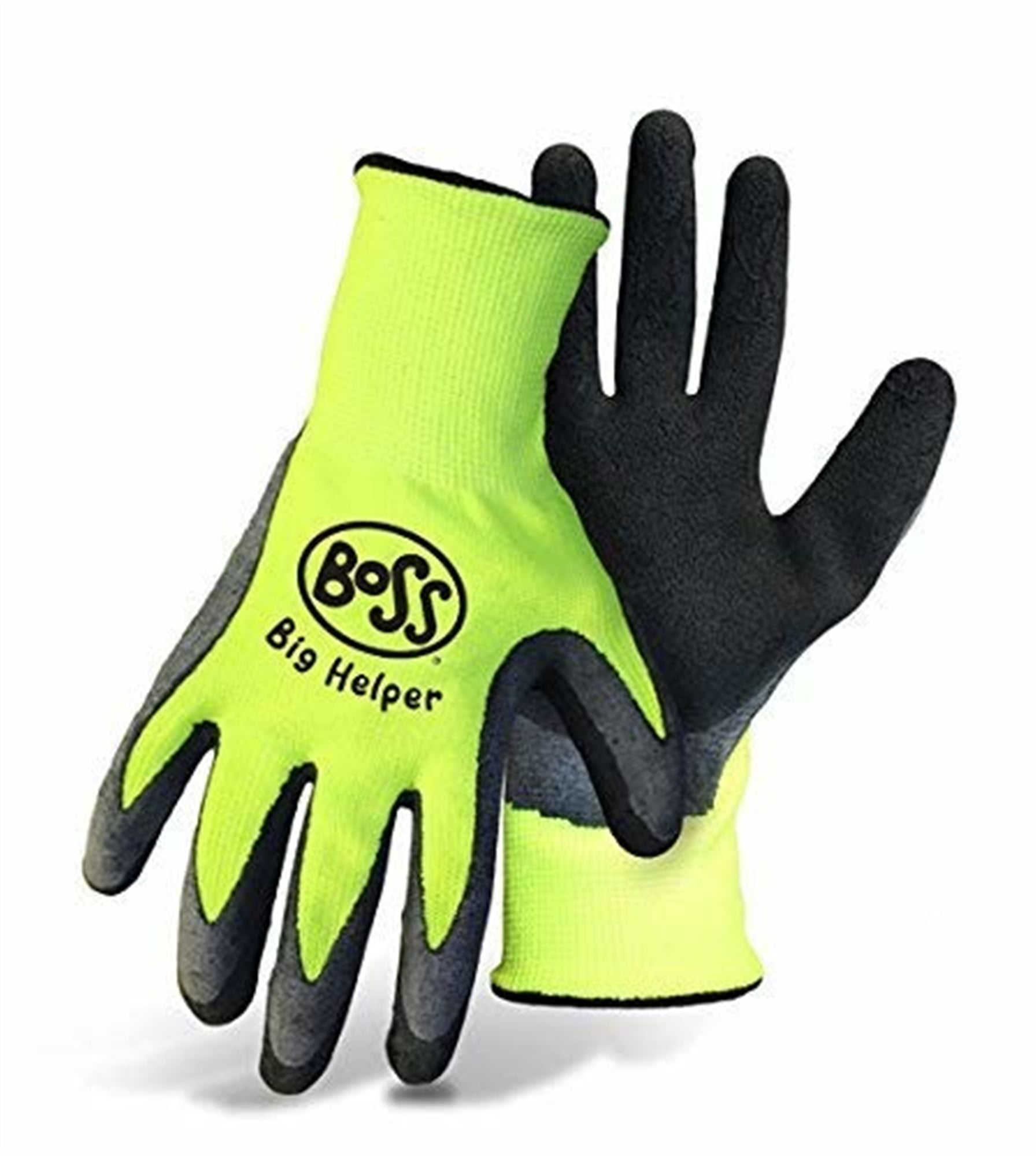 BOSS Kid's Big Helper High Visibility Nylon Knit Latex Palm