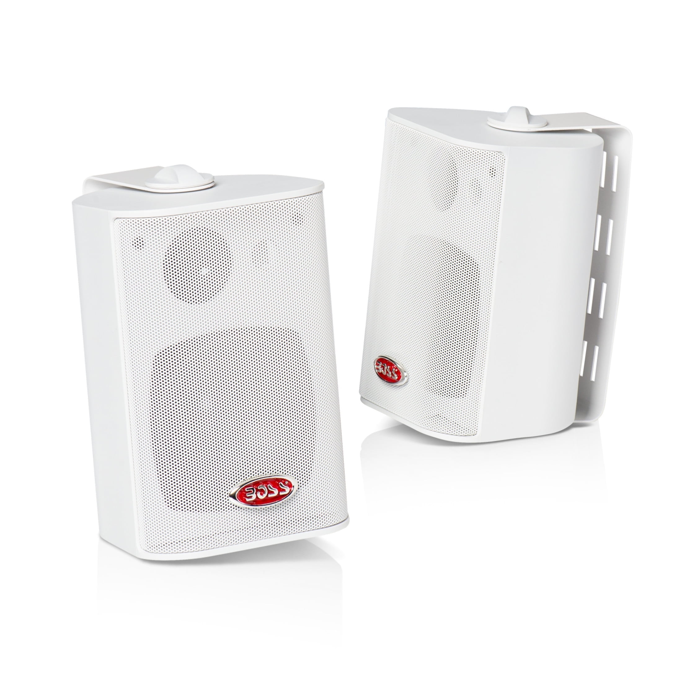 CWR WHOLESALE BOSS Audio Systems MR4.3W 4 Inch Marine Enclosed Stereo Speakers - 200 Watts Max, 3-Way, Full Range Audio, Tweeters, Weatherproof, Sold In Pairs