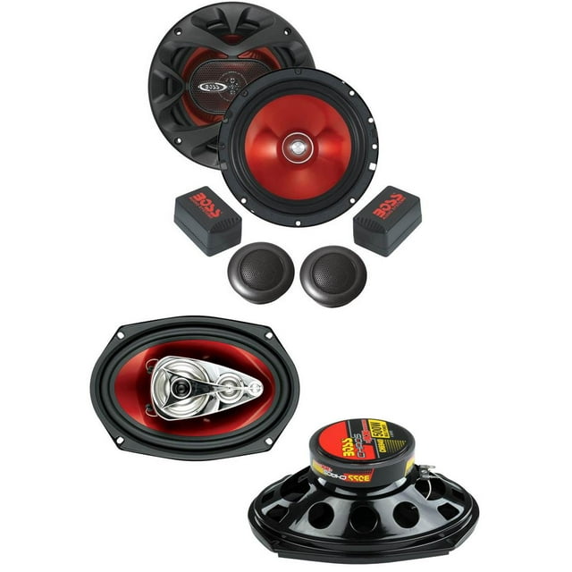 BOSS Audio Chaos CH6940 6x9 Inch 500W 4-Way and CH6CK 2 Way Car Speakers