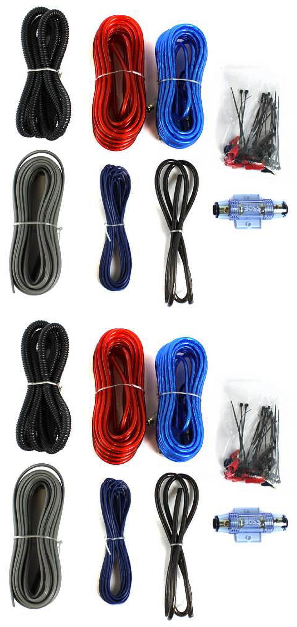 BOSS Audio KIT2 8 Gauge Car Amplifier Installation Wiring Kit (2 Pack