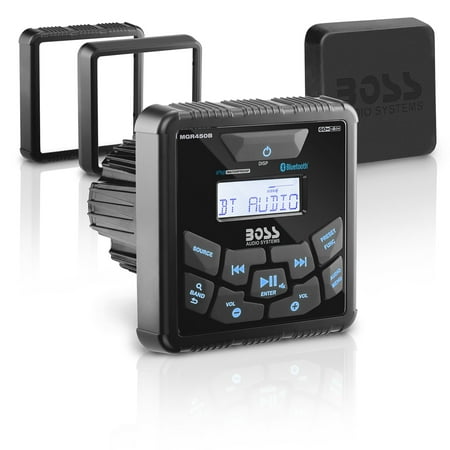 BOSS Audio Systems MGR450B Gauge-Style Marine Bluetooth Receiver, Weatherproof Boat Stereo
