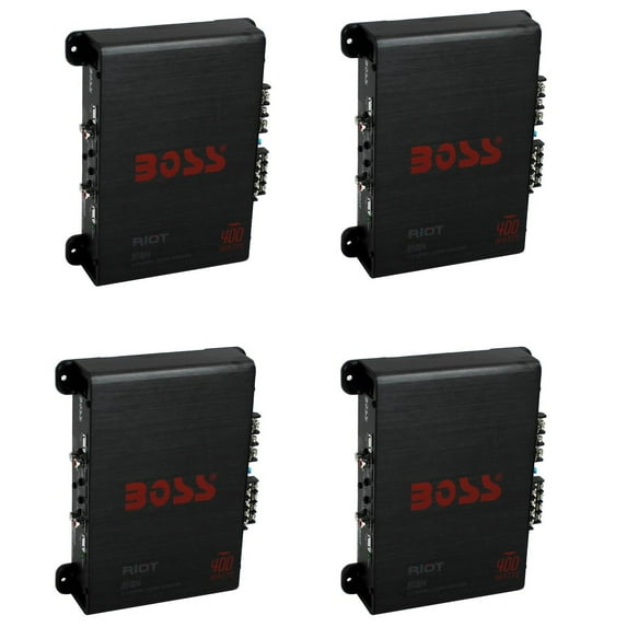 BOSS Audio Riot R1004 400W 4 Channel Car Amplifier MOSFET Amp (4 Pack)