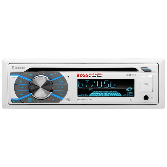 BOSS Audio Systems 153-MR508UABW White Bluetooth Technology Metal Stereo Receiver