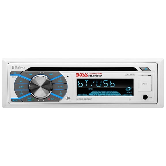 BOSS Audio Systems MR508UABW White Bluetooth Technology Metal Stereo Receiver