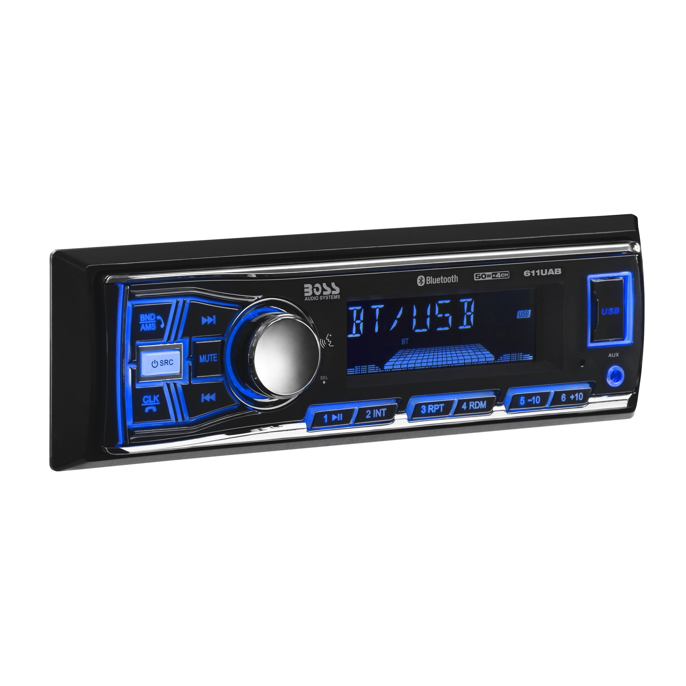 BOSS Audio Systems 611UAB Car Stereo Single Din Bluetooth No CD DVD Player AM FM Radio Receiver Aux Input USB Walmart