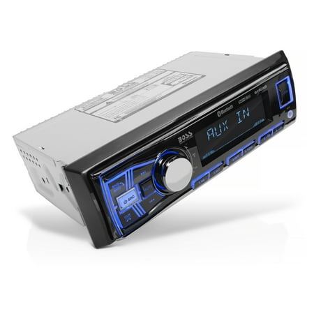 BOSS Audio Systems 611UAB Car Audio Stereo System - Single Din, Bluetooth Audio and Calling Head Unit, Aux Input, USB, Mechless, No CD/DVD Player, AM/FM Radio Receiver, Hook up to Amplifier