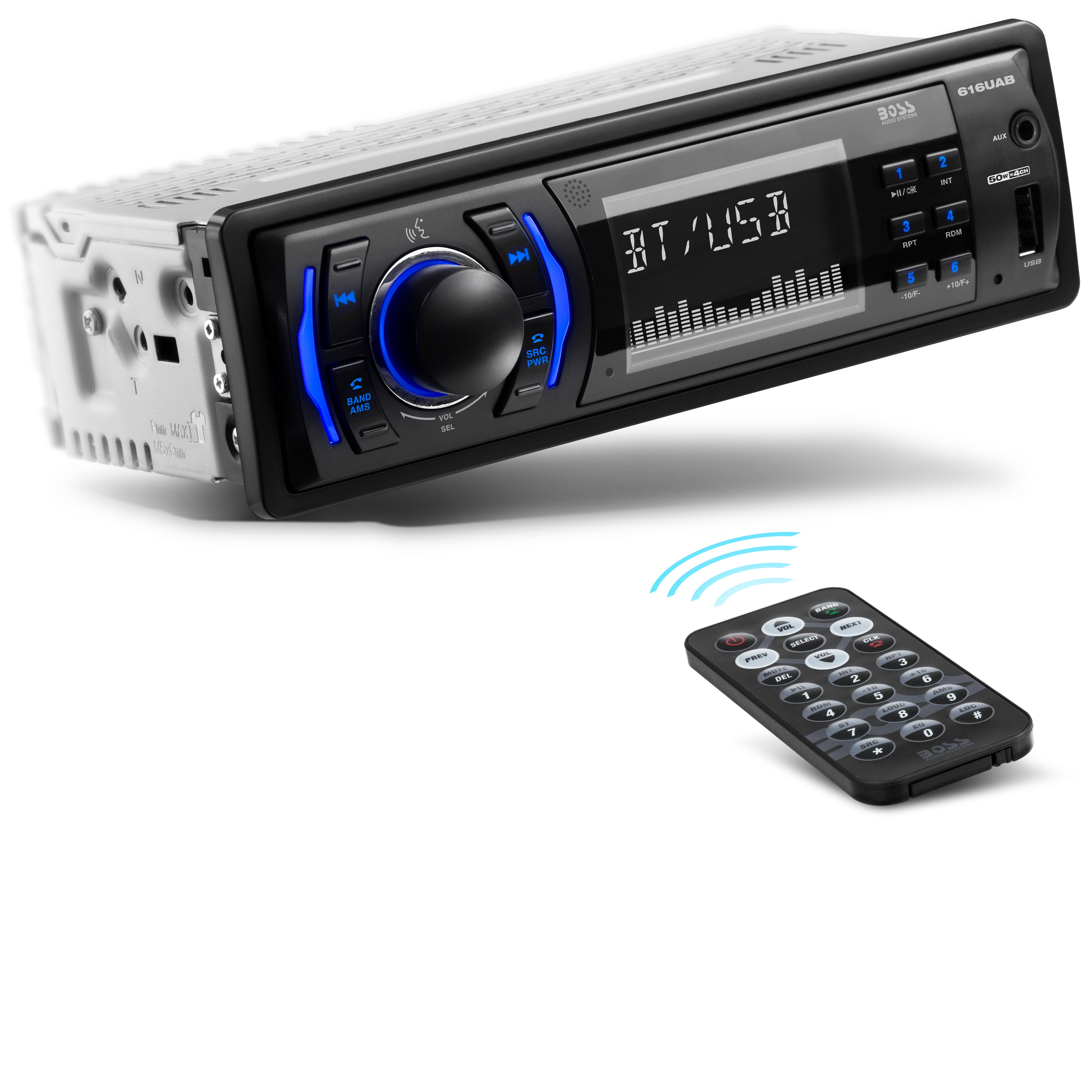 BOSS Audio Systems 616UAB Car Stereo - Single Din, Bluetooth, No CD DVD Player, AM/FM Radio Receiver, MP3, USB, Aux-in