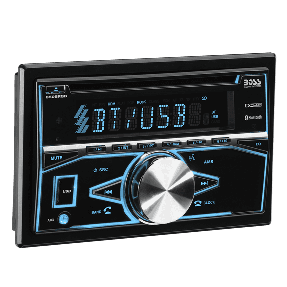 BOSS Audio Systems 850BRGB Car Audio Stereo System - Double Din, Bluetooth Audio and Calling Head Unit, Aux In, USB, CD Player, Multi Color Illumination, AM/FM Radio Receiver, Hook up to Amplifier