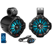 BOSS Audio Systems B62RGB ATV UTV Marine Waketower System   Amplified, 6.5 Inch Stereo Speakers, Full Range Audio, 2 Way, Bluetooth, Tweeters, RGB Illumination, IPX5 Rated Weatherproof, Sold