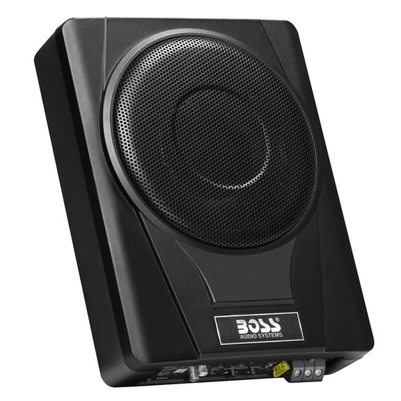 BOSS Audio Systems BASS8 8 inch Powered Under Seat Car Subwoofer 800 Watts Max, Single 4 Ohm Voice Coil, Built-in Amp, Remote Subwoofer Control, Sold Individually