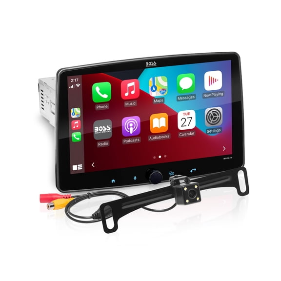 Open Box BOSS Audio Systems BCPA10RC 10 inch Car Stereo - Apple CarPlay, Android Auto, Single Din Stereo with Backup Camera