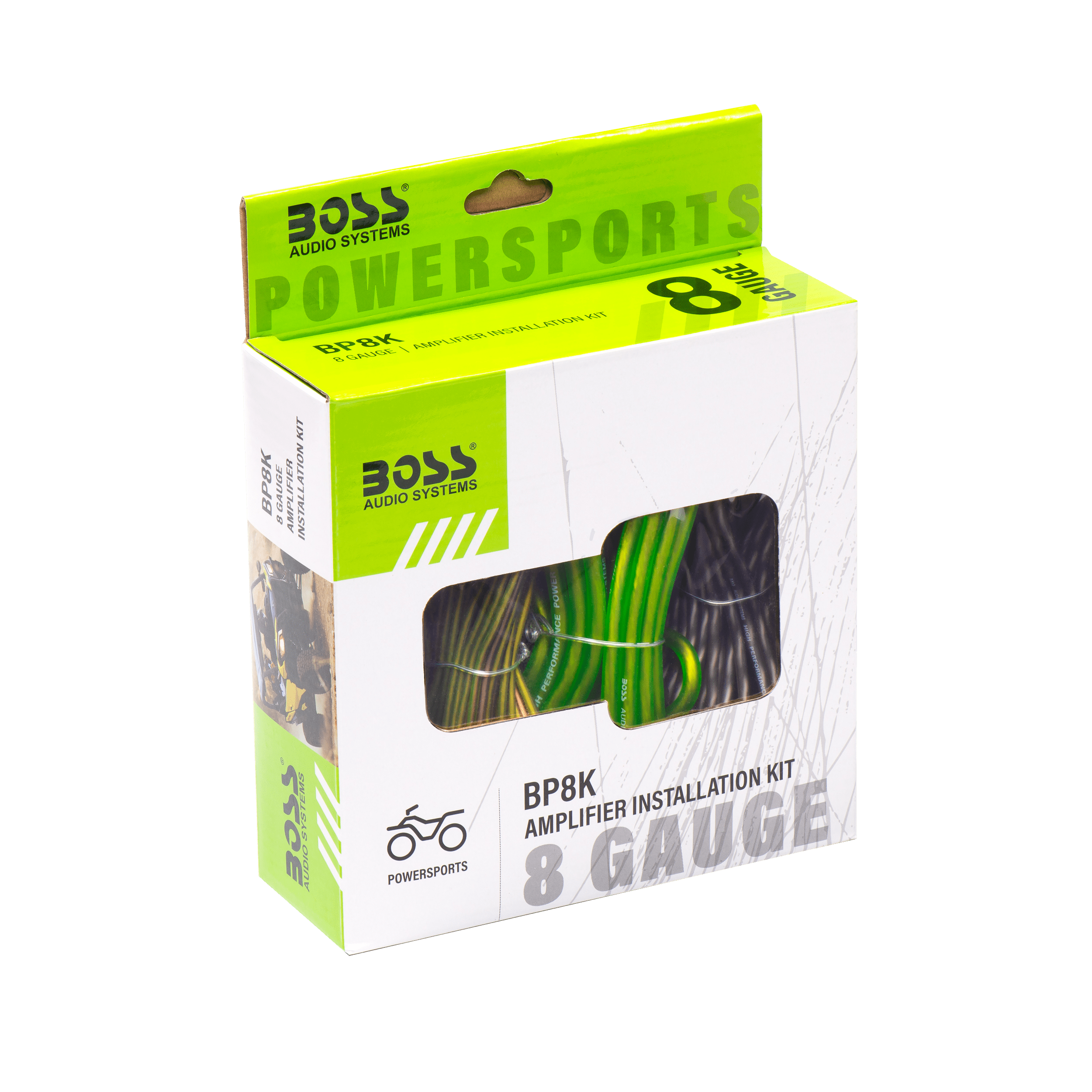Boss Audio 8 Gauge Green Car Amplifier Installation Kit