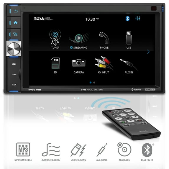 BOSS Audio Systems BV9349B Car Stereo System - 6.2 inch Double Din, Touchscreen, Bluetooth, AM/FM Radio