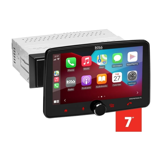 BOSS Audio Systems BVCP9700A-FL Single DIN Car Stereo Apple Carplay & Android Auto, 7" Touchscreen