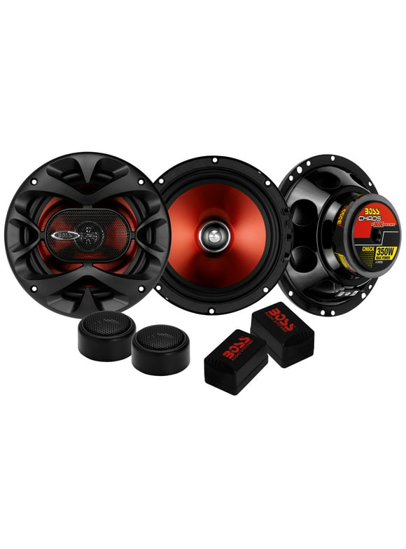 BOSS Audio Systems CH6CK Chaos Series 6.5 Inch Car Audio Door Speakers - 350 Watts Max, 2 Way, Full Range, Component, Crossovers, Tweeters, Hook Up To Stereo and Amplifier
