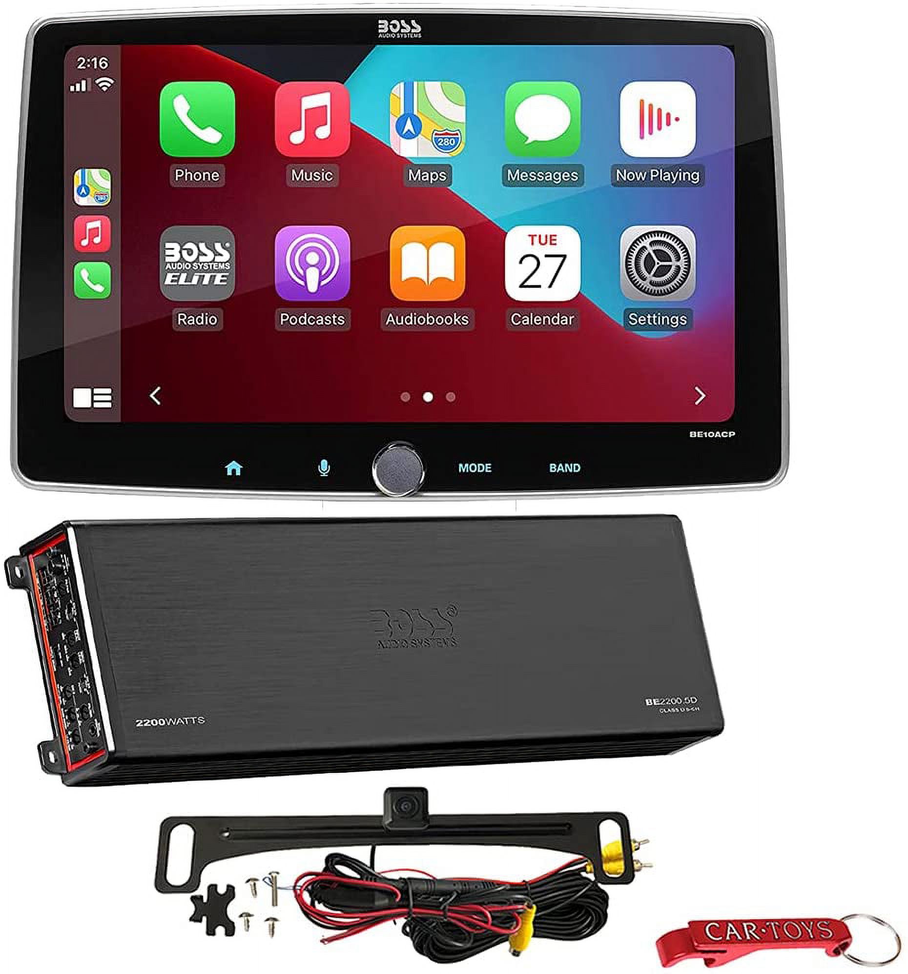 BOSS Audio Systems Elite BE10ACP Car Stereo w BE2200.5D 5Ch Amp