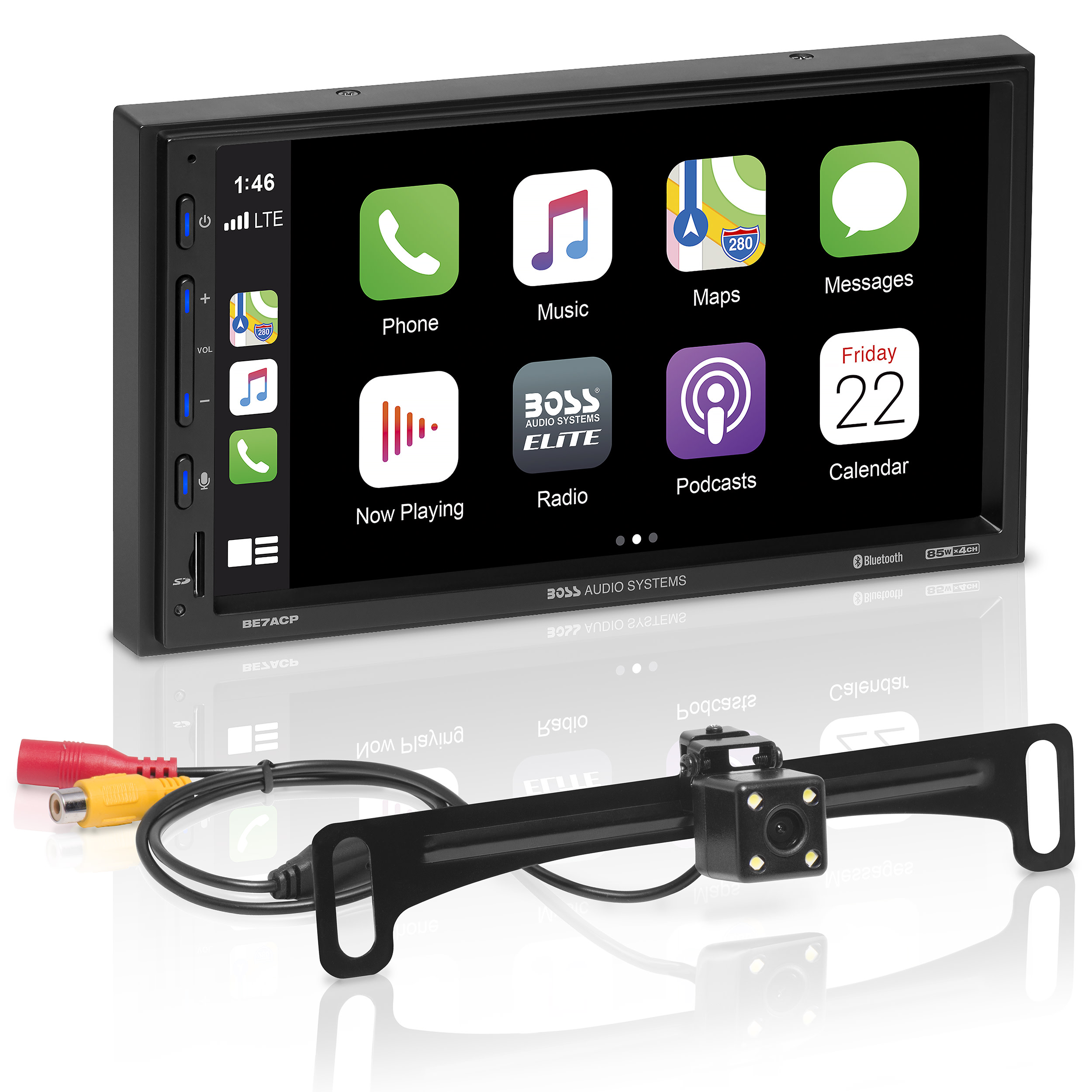JVC KWV660BT Car Stereo Bundle with ACAM4 Backup Camera. Apple CarPlay