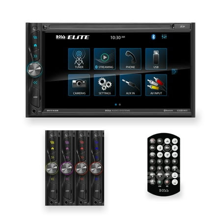 BOSS Audio Systems Elite BV745B Car Audio Stereo System – A-Link (Screen Mirroring), 6.95 inch Double Din, Touchscreen, Bluetooth Audio Calling Head Unit, Radio Receiver, No CD Player, for Amplifier