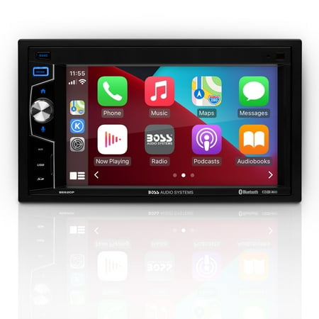 BOSS Audio - BOSS Elite Double-DIN Car Stereo Apple CarPlay, 6.2-Inch Touchscreen, Bluetooth, No CD/DVD Player, AM/FM Radio - Black