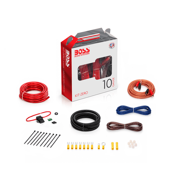 BOSS Audio Systems KIT-ZERO 10 Gauge Amplifier Installation Wiring Kit