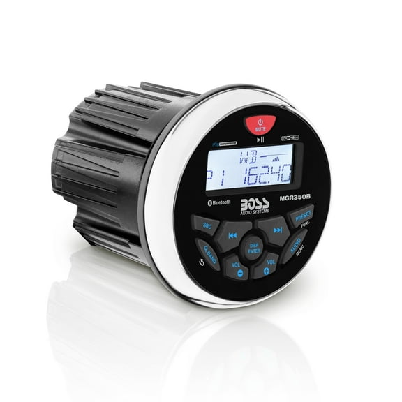 Boss Audio Systems MGR350B In-Dash Marine Gauge Style Receiver, 153-MGR350B