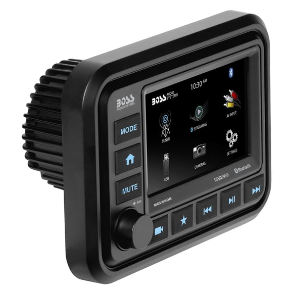 9" Black Boss Audio Bluetooth Audio Streaming Marine Gauge Digital Media Receiver