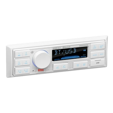 BOSS Audio Systems MR500UAB Marine Boat Stereo – Single Din, Bluetooth, No CD DVD Player, AM/FM Radio Receiver, Wireless Remote Control, USB, Weatherproof