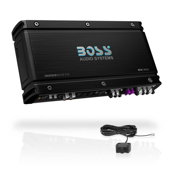 BOSS Audio Systems OX3KD Onyx Series Car Audio Subwoofer Amplifier, – 3000 High Output, Class D, 1 Ohm Stable, Low Level Inputs, Low Pass Crossover, MOSFET Power Supply, Monoblock, Stereo