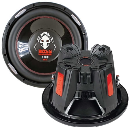 BOSS Audio Systems P126DVC Phantom Series 12 inch Car Audio Subwoofer – 2300 Watts Max, Dual 4 Ohm Voice Coil, Sold Individually, for Truck Boxes and Enclosures, Hook up to Amplifier