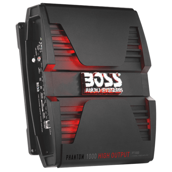 BOSS Audio Systems PT1000 Phantom Series 1000W 2 Channel Vehicle Audio Amplifier, Black