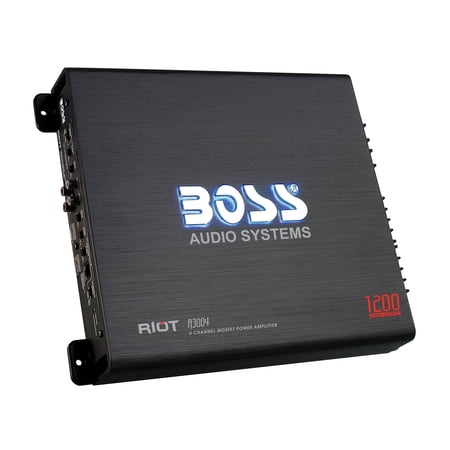 BOSS Audio Systems R3004 Riot Series 4 Channel Car Amplifier, 1200 Watts, Class A/B, Bridgeable, MOSFET Power Supply