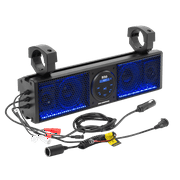 BOSS Audio Systems SB18BRGB ATV UTV Sound Bar System - 18 inches Wide, IPX5 Rated Weatherproof, Bluetooth Audio, Amplified, 4 inch Speakers, 1 inch Tweeters, USB Port, RGB Multicolor Illumination