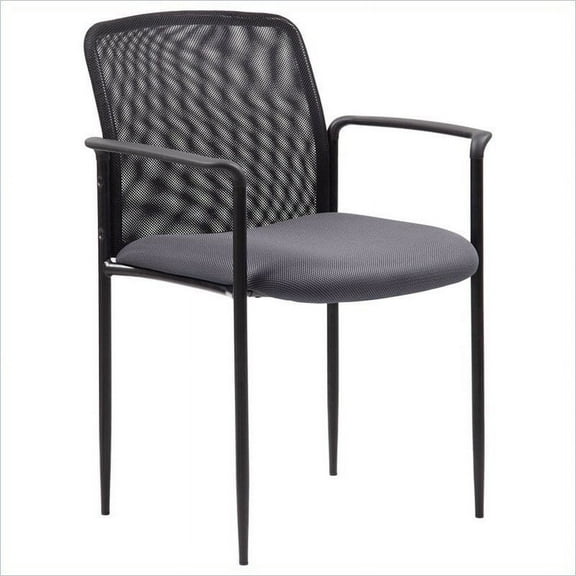 Boss Office Products B6909-GY Stackable Mesh Guest Chair, Grey
