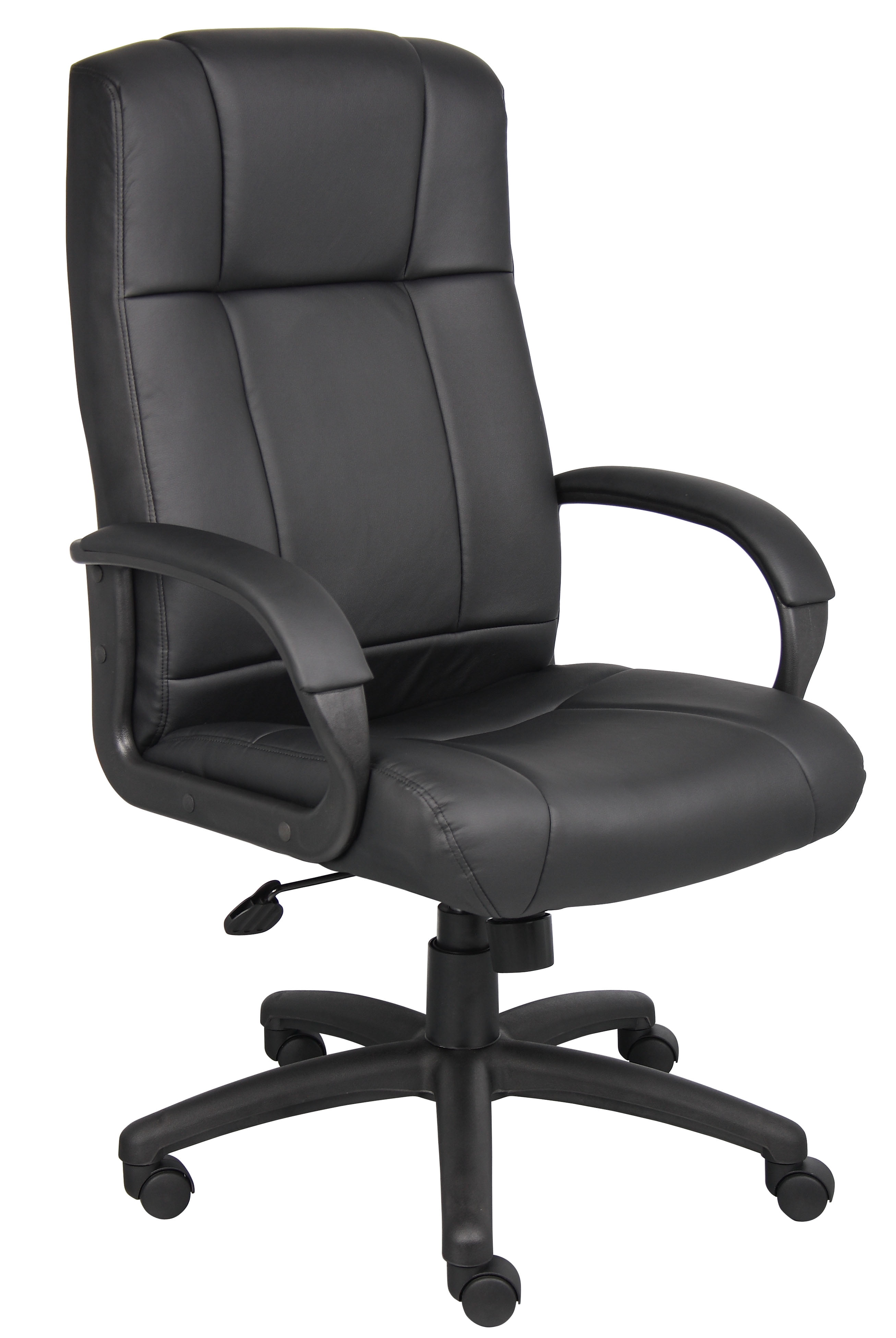 Elegant Executive High-Back Swivel Chair in Black Caressoft