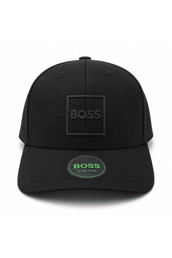 Black Performance Snapback Baseball Cap Breathable Adjustable Hat