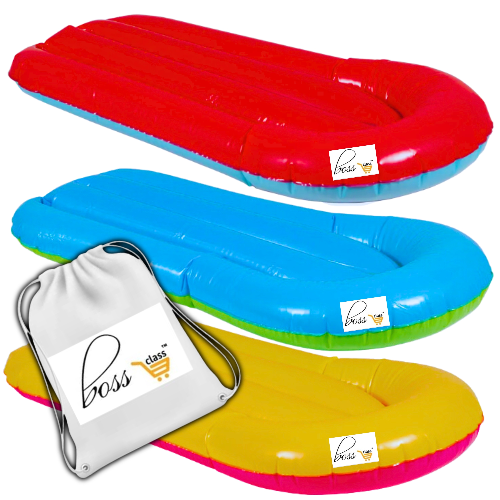 BOSS CLASS Easy Inflation Unisex Pool Raft, Vinyl, Multicolor, 25