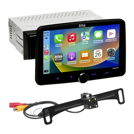 BOSS Car Stereo 8 Inch Touchscreen Apple CarPlay/Android Backup Camera, 8.52 x 8.44 x 1.97 Inches