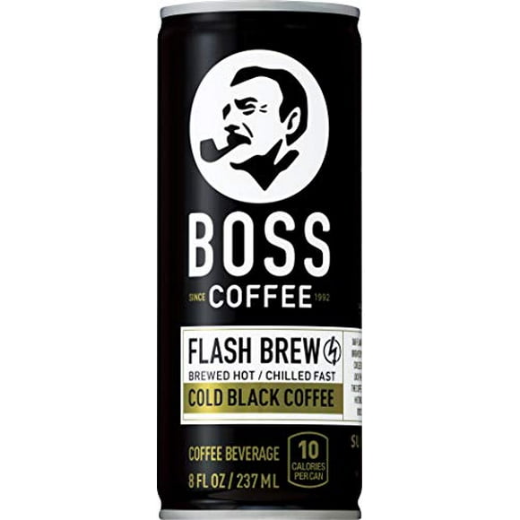 BOSS Coffee by Suntory - Japanese Flash Brew Original Black Coffee, 8oz 12 Pack, Imported from Japan, Espresso Doubleshot, Ready to Drink, Keto Friendly, Vegan, No Sugar, No Gluten, No Dairy