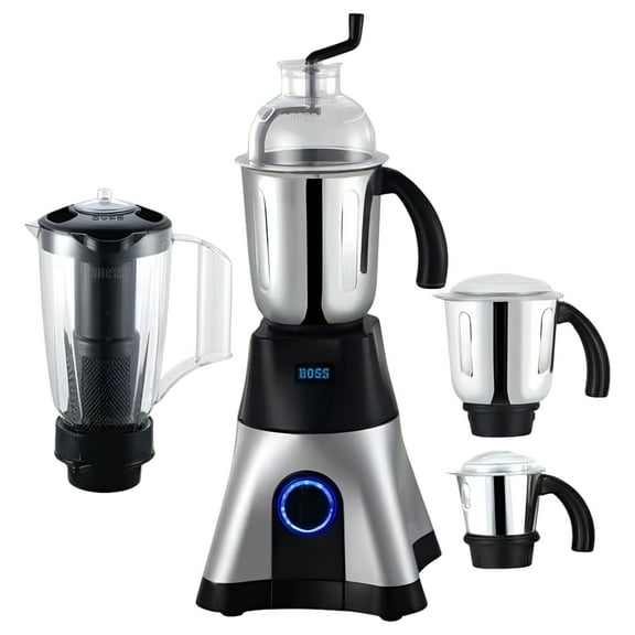 BOSS Cyclone 750 W 4 Jars 3-Speed Blender, Silver, 4 Count