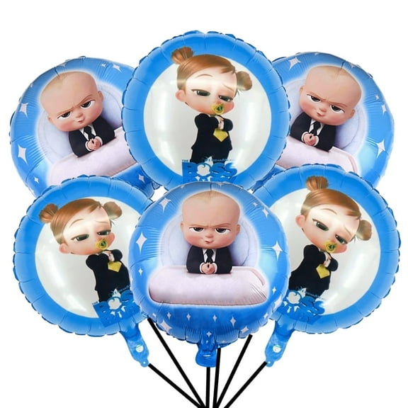 BOSS Double Side Helium Balloons Foil Birthday Party, 18 inch, 6 Count