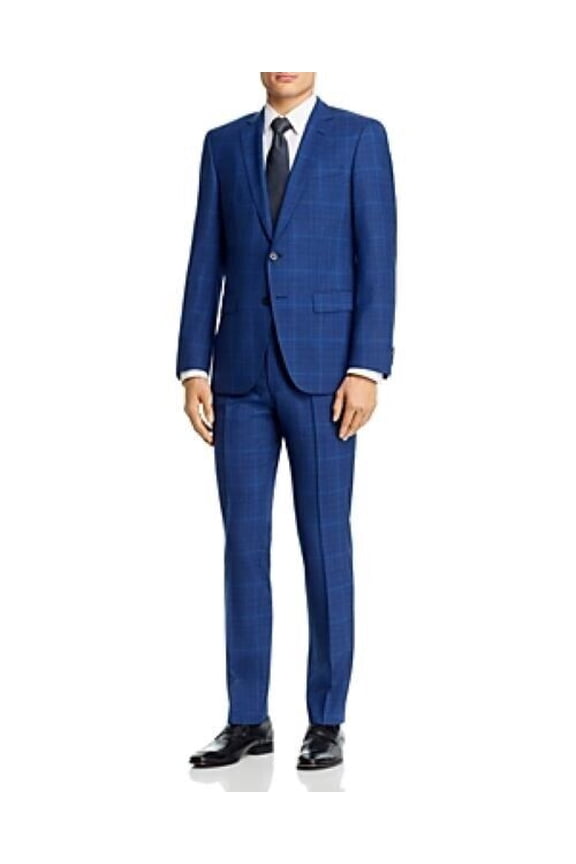 Huge Genius Wool Blue Tonal Slim Fit Suit Drago Super 160 42S US 52C IT