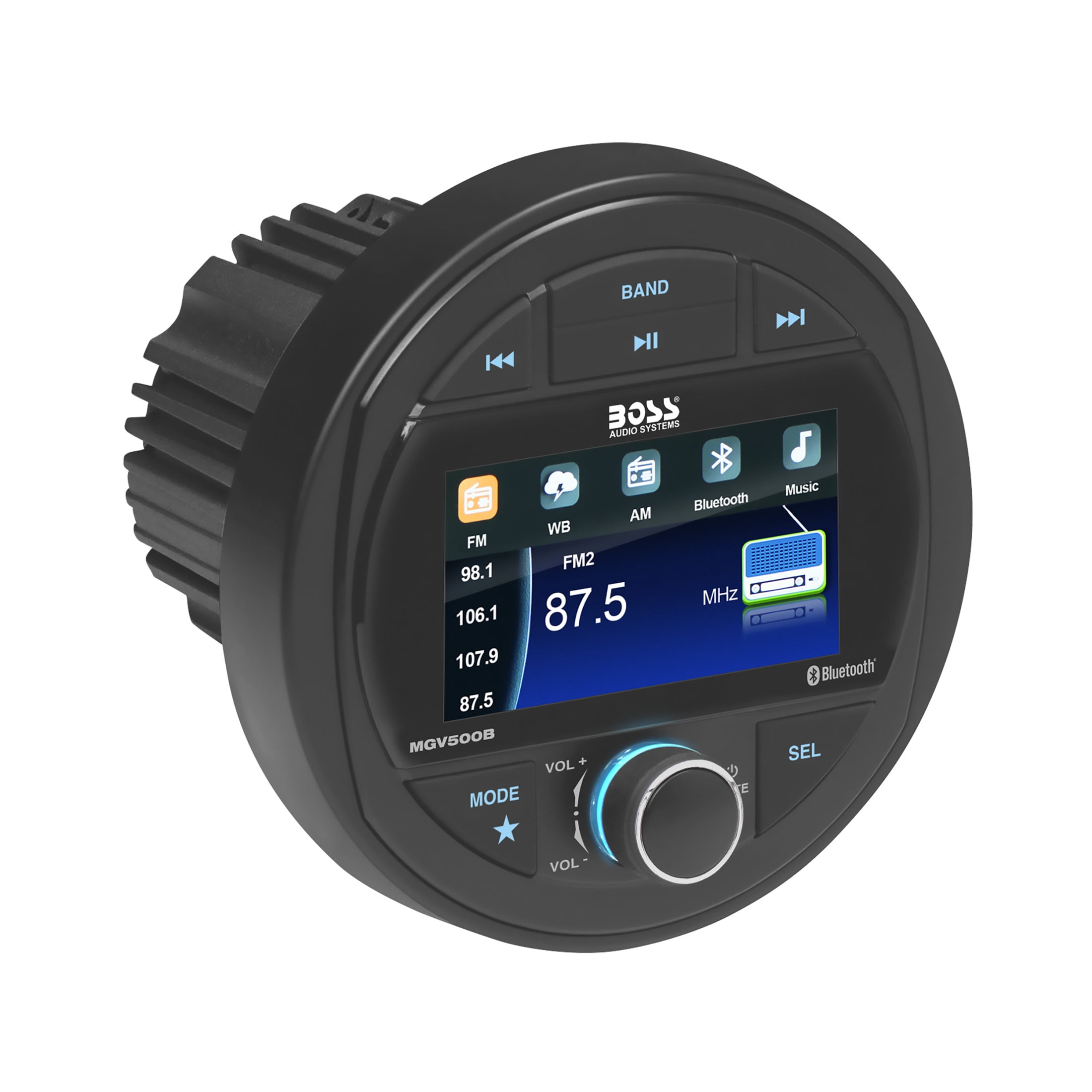 BOSS Audio Systems MGV500B Marine Boat Stereo Gauge Receiver ...